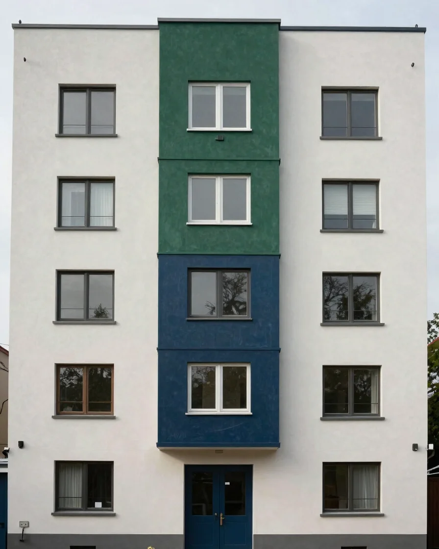 Editorial photograph of a well-insulated residential building in